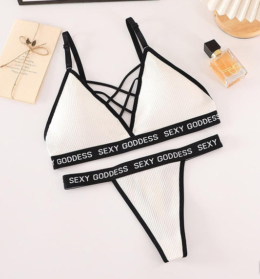 Secret Blush Cotton Bralette With T Panty