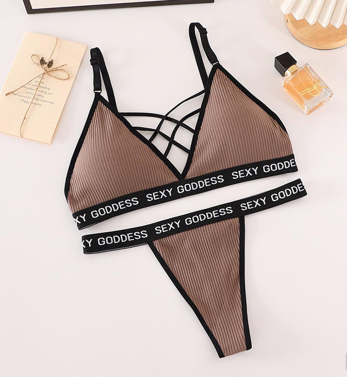 Secret Blush Cotton Bralette With T Panty