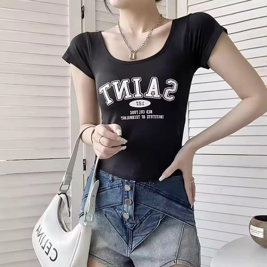 Secret Blush Crop Top Padded T-shirt for women