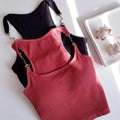 Secret Blush Padded Tank Top With Metal Buckles For Women