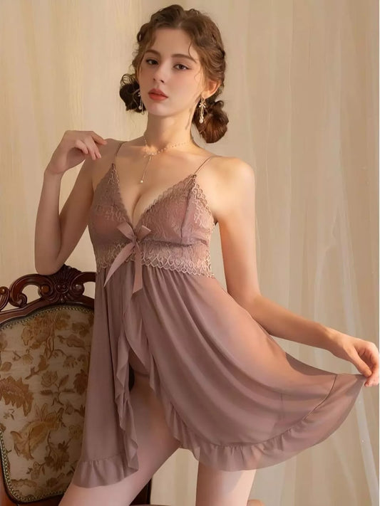 Secret Blush Elegant 2-Piece Sheer Lace Lingerie Set