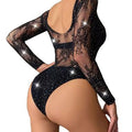 Secret Blush Glamorous Rhine Stone Half Body Net Stocking