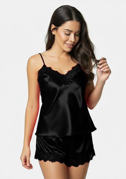 Secret Blush Two Pieces Silk Short Nighty