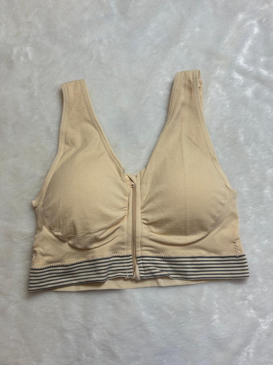 Front Zipper Cotton Comfort Sports Bra