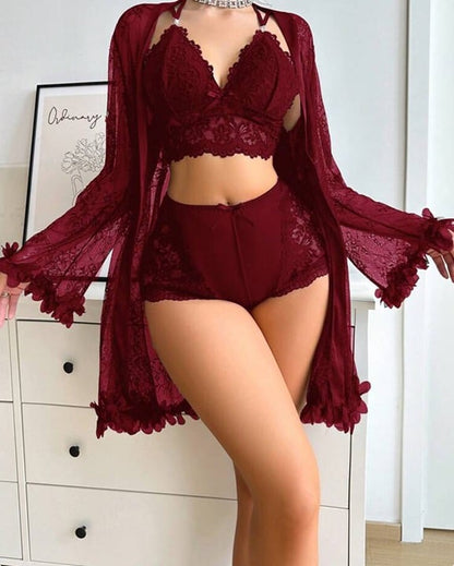 Lace Luxe 3-Piece Set Lingerie Set