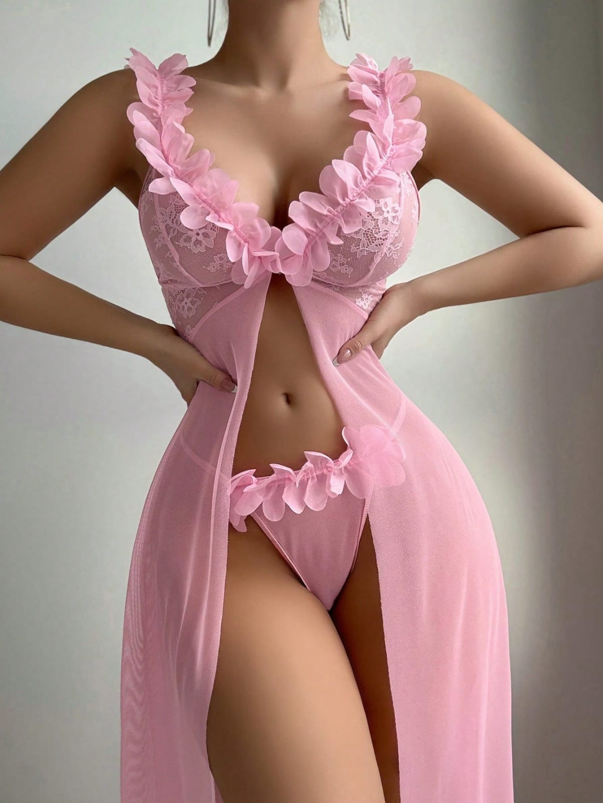 Petal Kiss-2 piece Sheer Lingerie Set