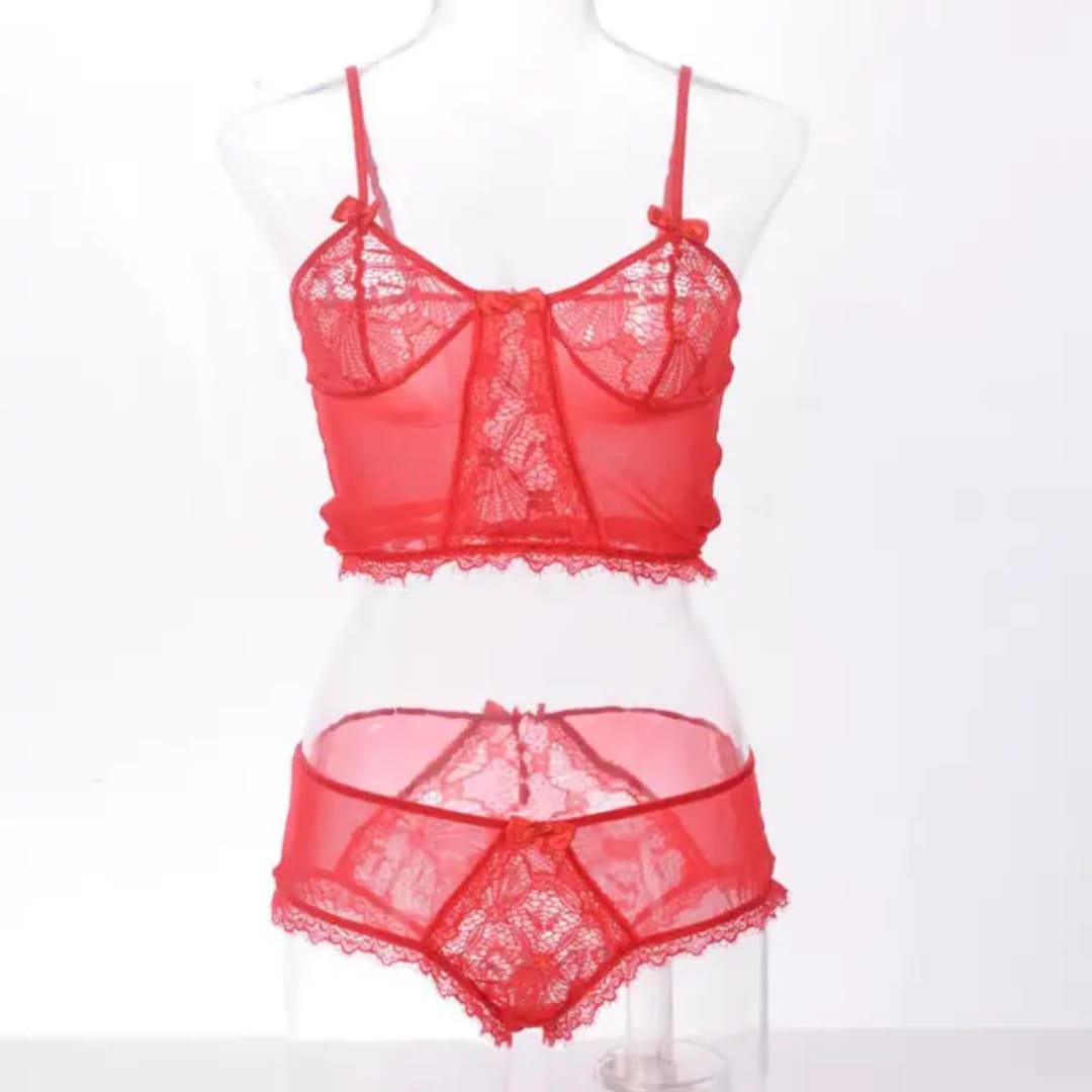 Lace Desire Two-Piece Lingerie Set – Midnight Muse
