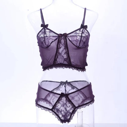 Lace Desire Two-Piece Lingerie Set – Midnight Muse
