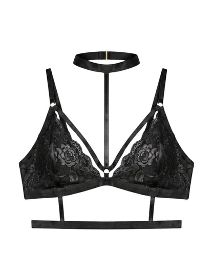 Floral Lace Strappy Garter Set