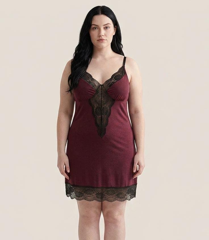 Velvet Lace Chemise & Panty Set – Plus Size Sleepwear