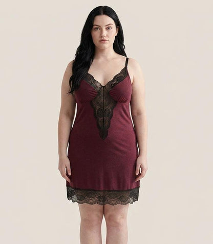 Velvet Lace Chemise & Panty Set – Plus Size Sleepwear