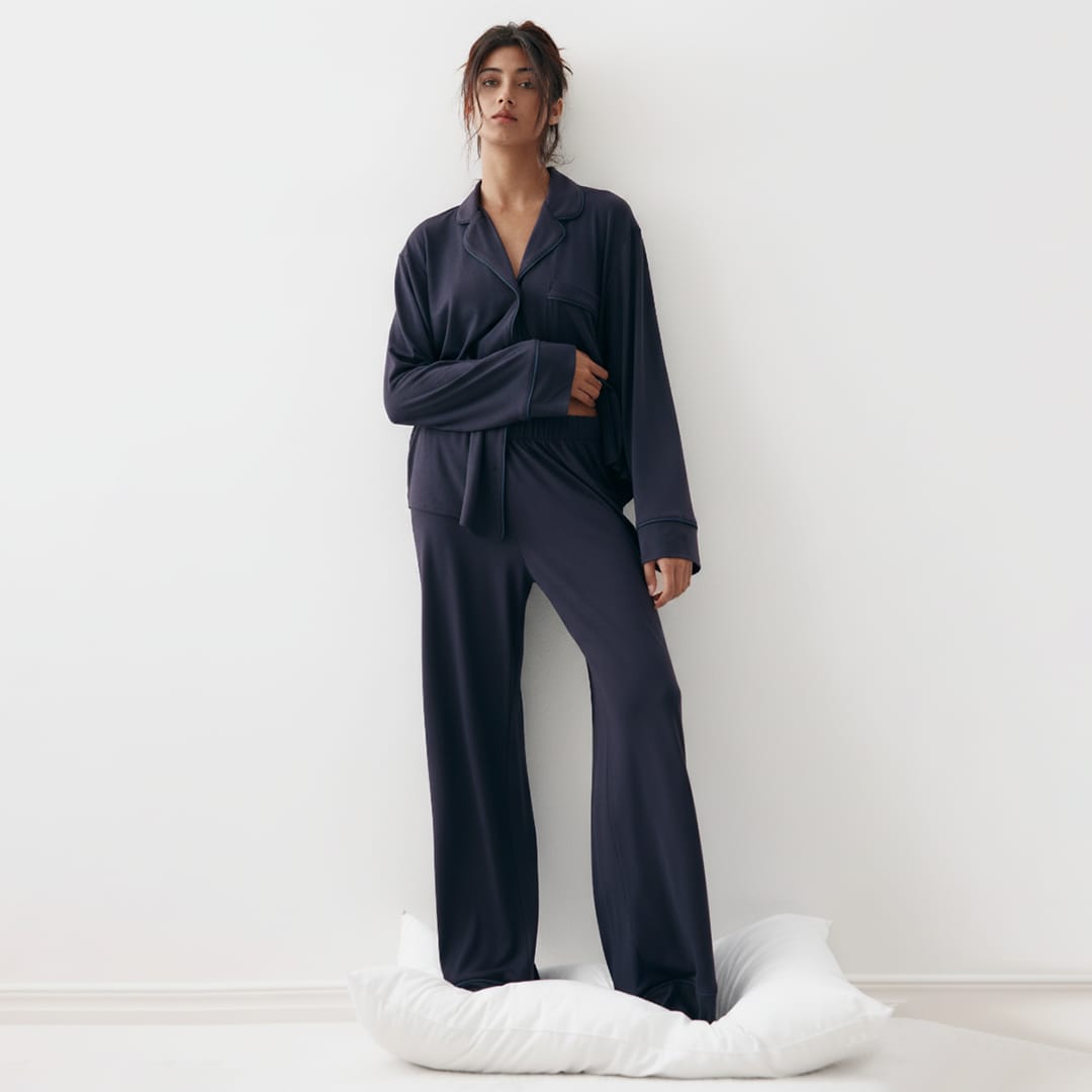 Luna Linen PJ Set –Button-Down