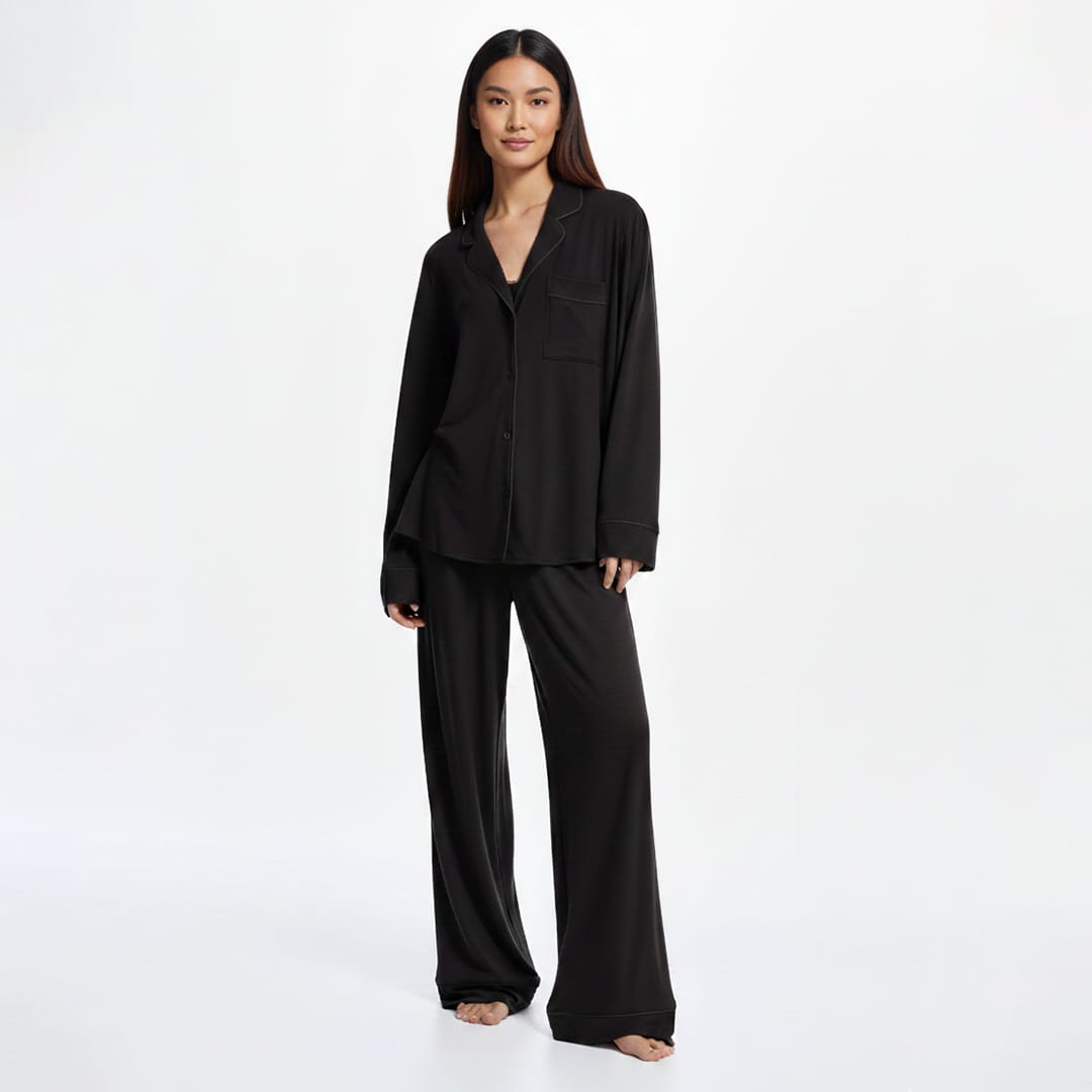 Luna Linen PJ Set –Button-Down