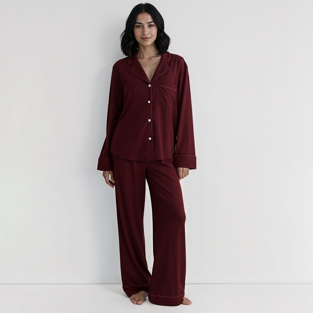 Luna Linen PJ Set –Button-Down