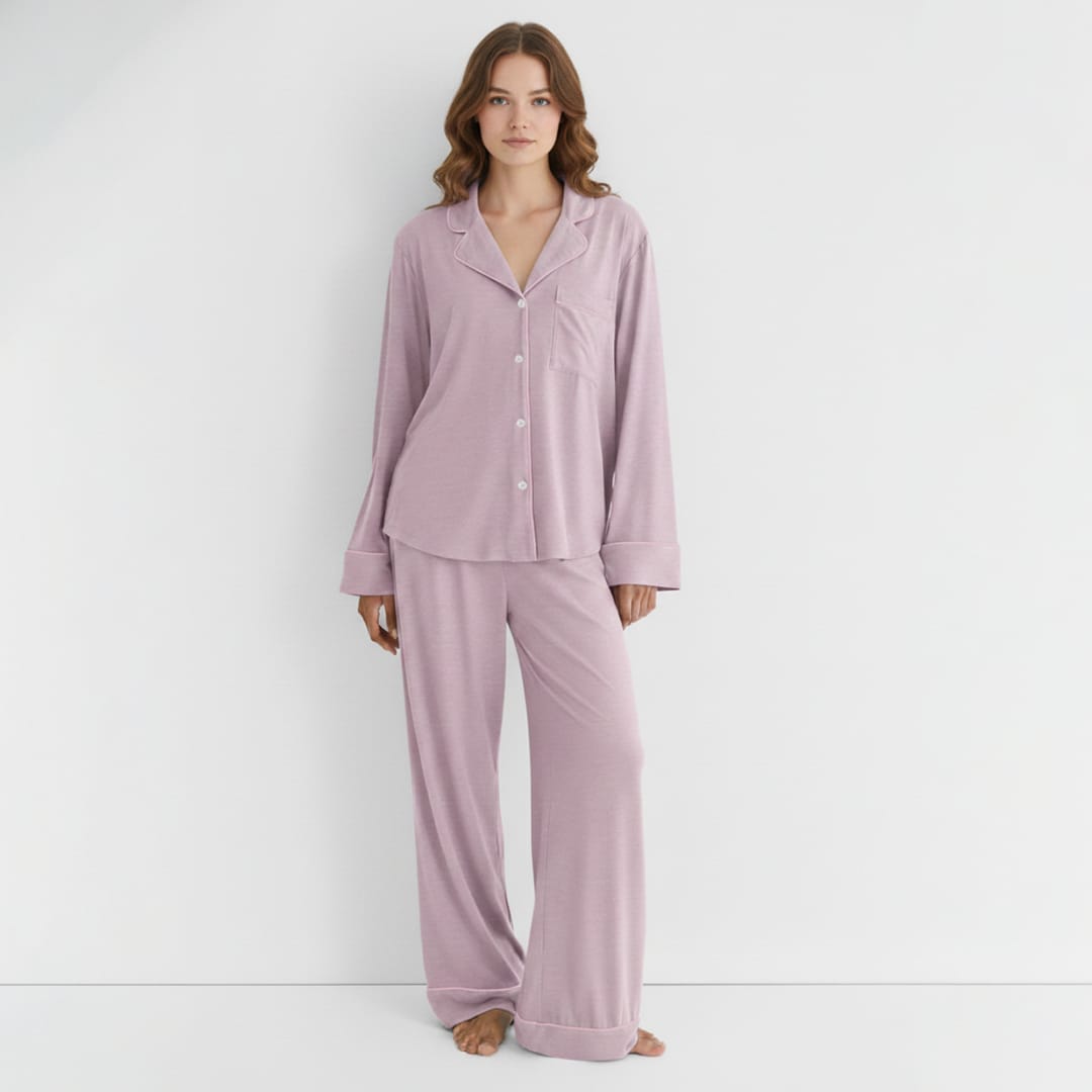Luna Linen PJ Set –Button-Down