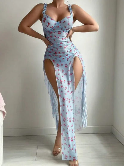 Rose Allure Floral Slit Gown