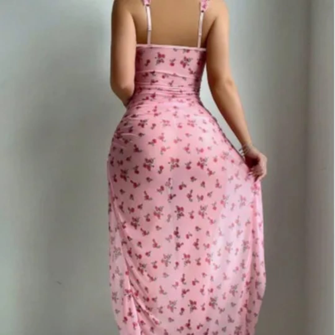 Rose Allure Floral Slit Gown