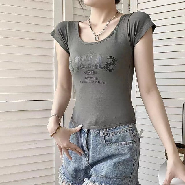 Secret Blush Crop Top Padded T-shirt for women