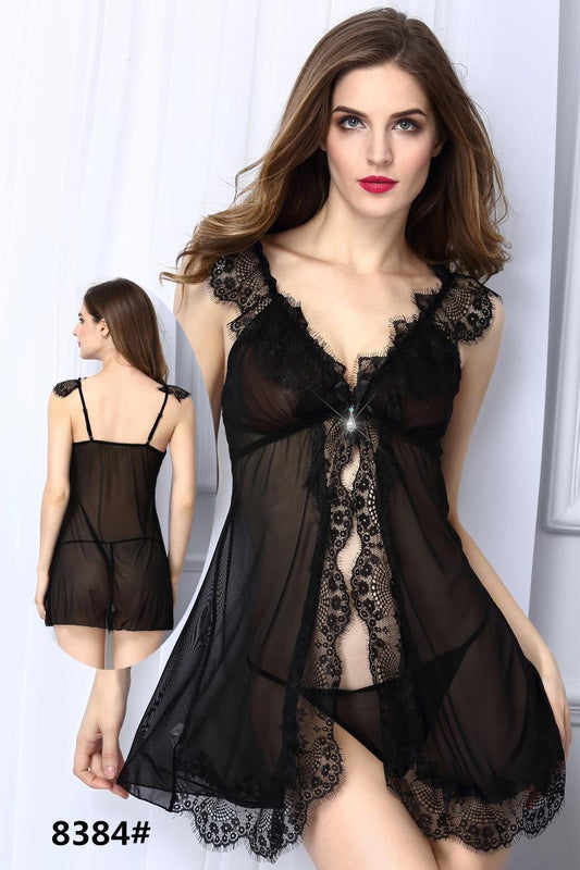 Secret Blush Glam Lace Seduction Babydoll Lingerie