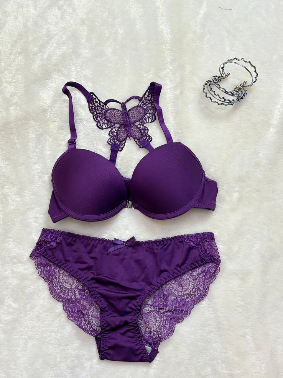 Butterfly Lace Racerback Bra & Panty Set