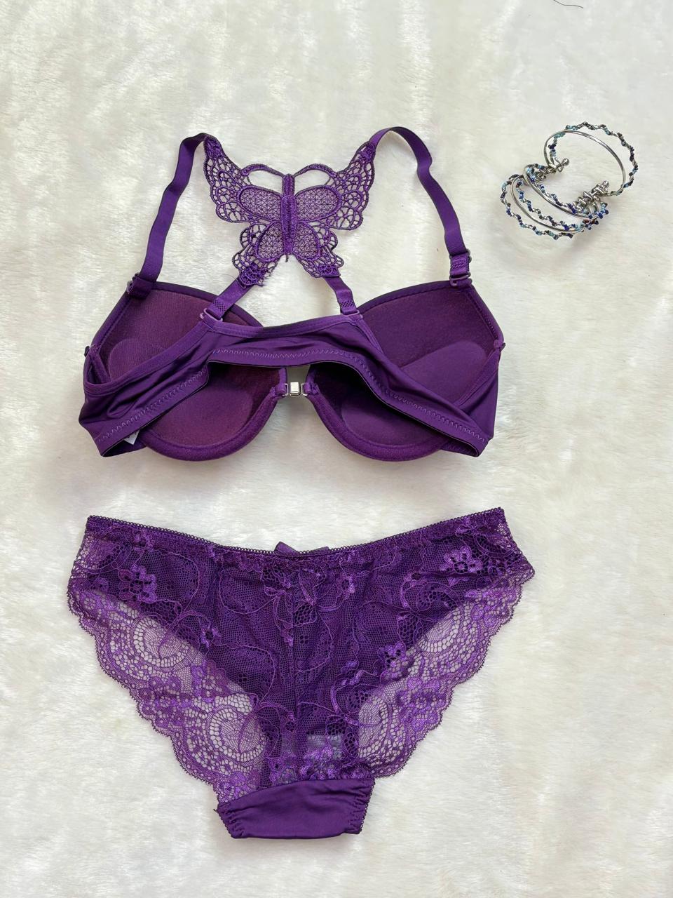 Butterfly Lace Racerback Bra & Panty Set