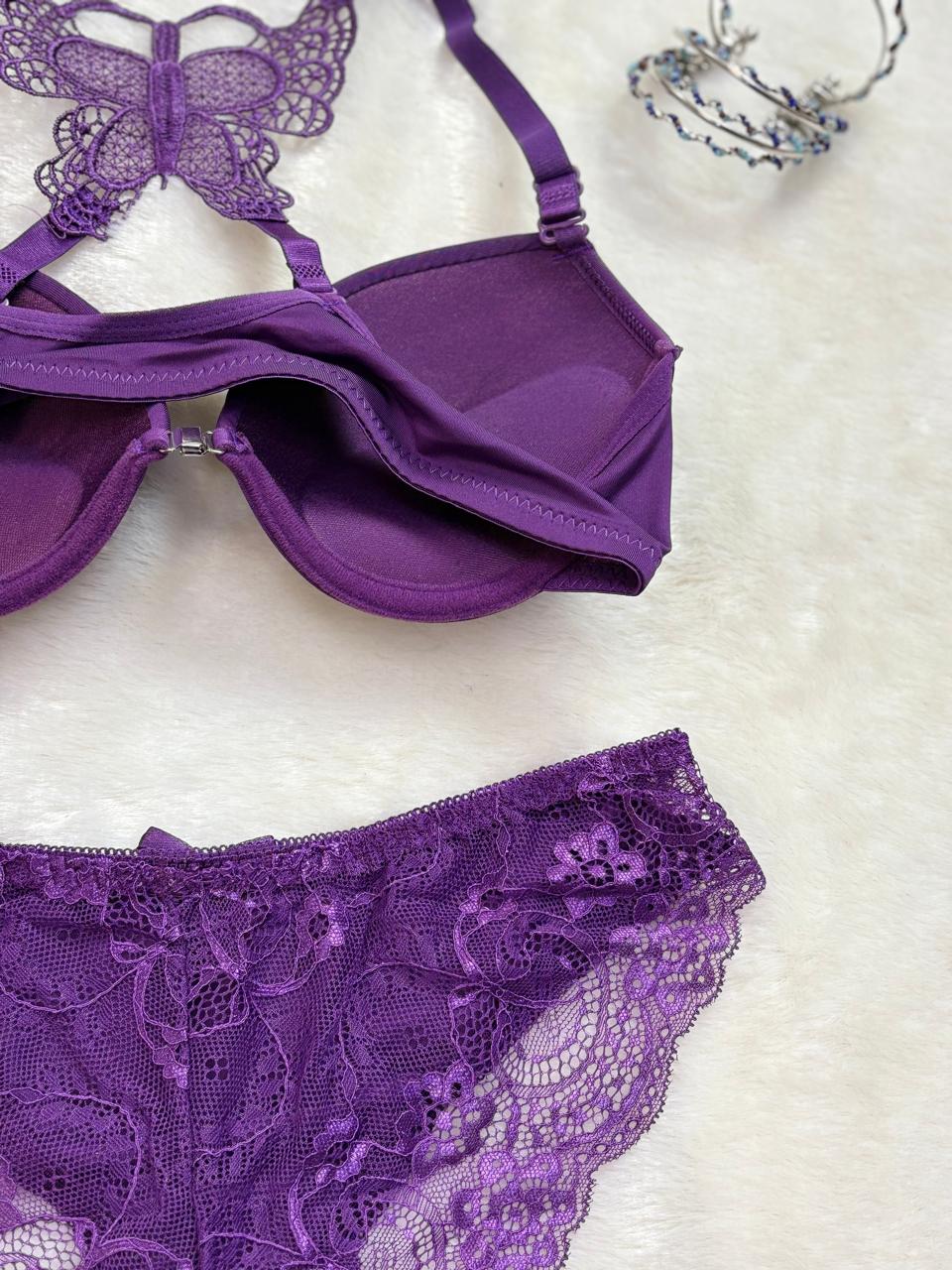 Butterfly Lace Racerback Bra & Panty Set