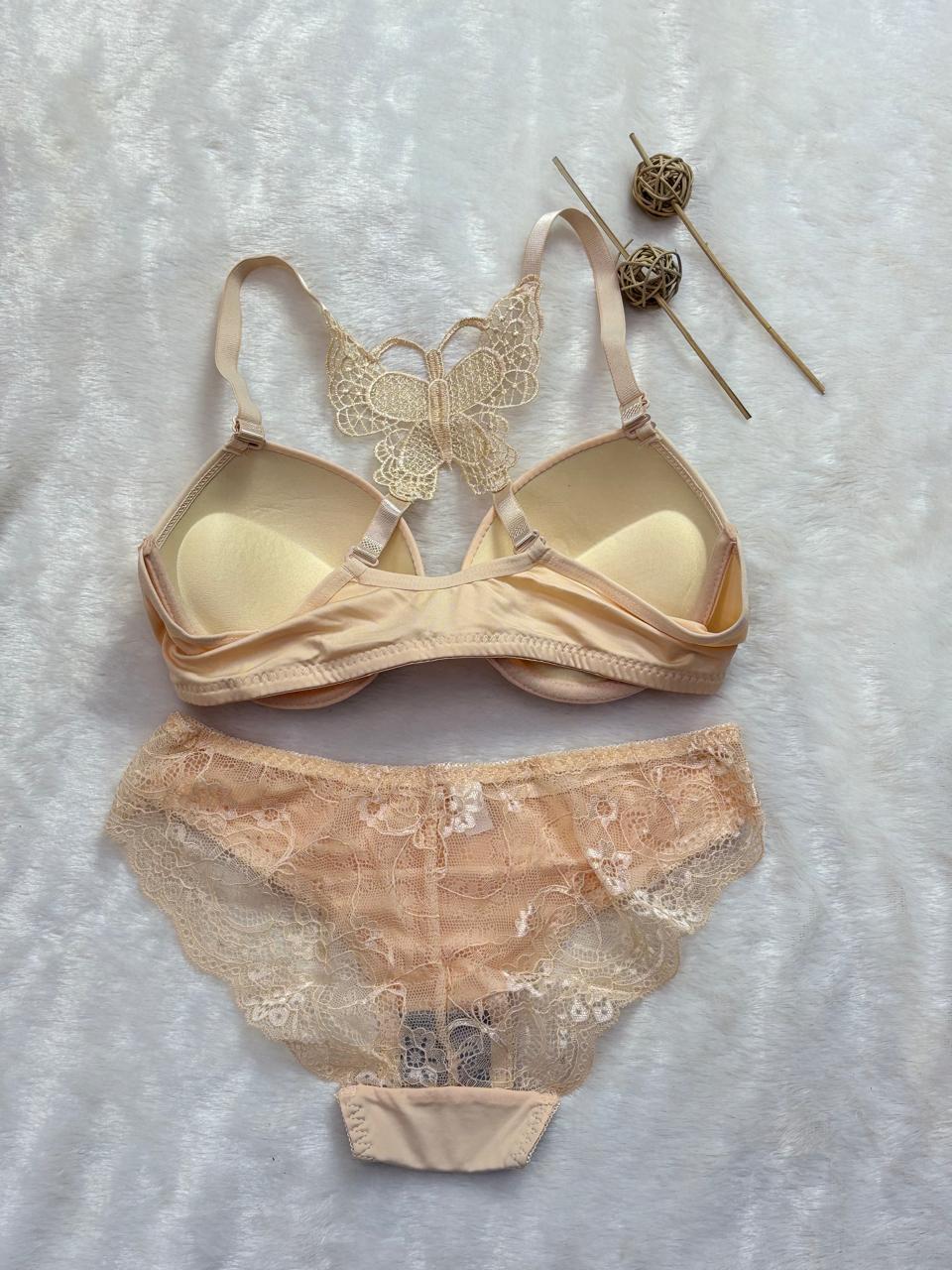 Butterfly Lace Racerback Bra & Panty Set