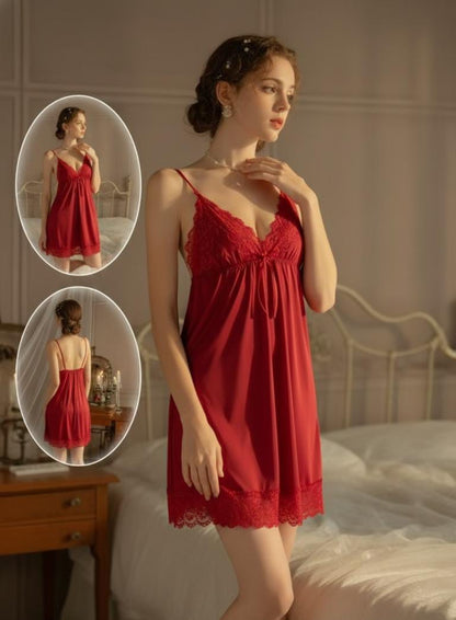 Secret Blush Two Piece Backless Lace Nighty