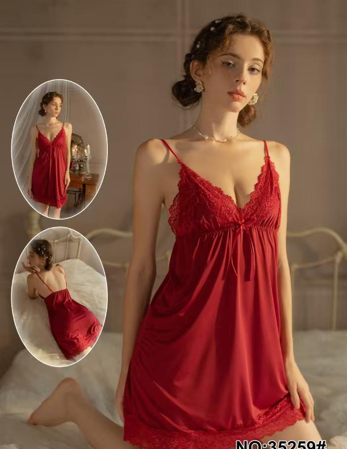 Secret Blush Two Piece Backless Lace Nighty