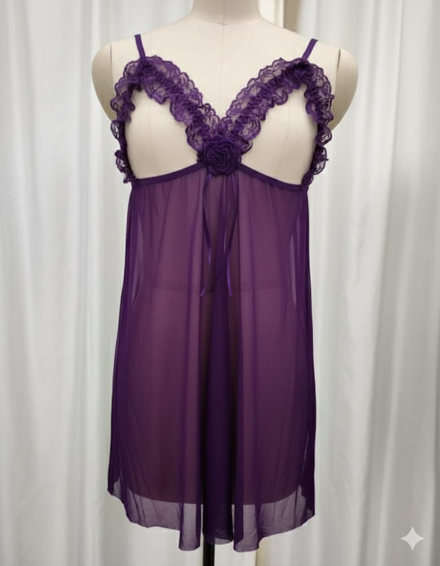 Secret Blush Net 2-piece Open bust Short Lingerie