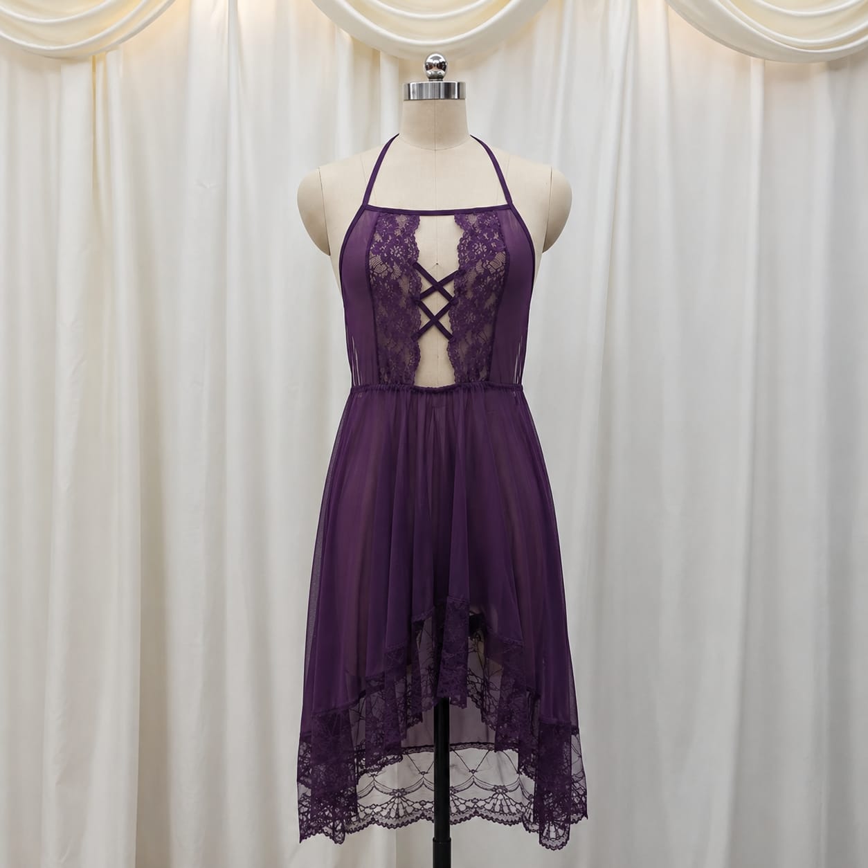 Midnight Lace Babydoll Nightdress