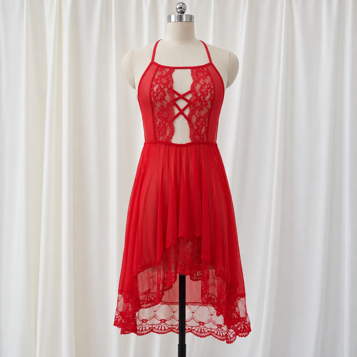 Midnight Lace Babydoll Nightdress