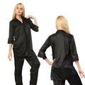 Secret Blush Silk Two pieces Trouser shirt night suit with lace on sleeve