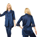 Secret Blush Silk Two pieces Trouser shirt night suit with lace on sleeve