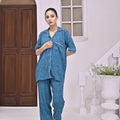 Secret Blush Linen Pajama Suit Emerald