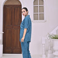 Secret Blush Linen Pajama Suit Emerald