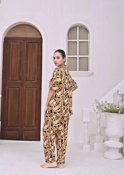 Secret Blush Linen Pajama Suit Flame