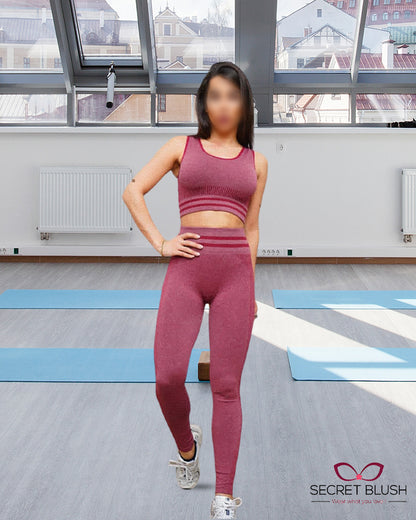 High Quality Women's Gym Sports Bra Crop Top with Butt Lifter Gym/Yoga Set