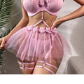 Floral Fantasy Mesh Lingerie Set – 3-Piece Romantic Bloom