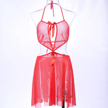 Celestial Allure Starry Night Cut-Out Chemise & Panty Set
