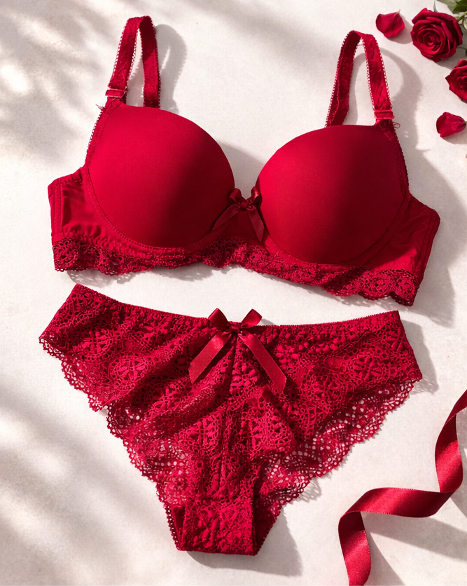 Contour Lace Bra & Cheeky Panty Set