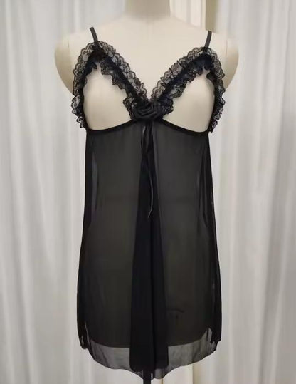 Secret Blush Net 2-piece Open bust Short Lingerie