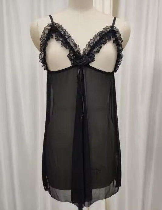 Secret Blush Net 2-piece Open bust Short Lingerie