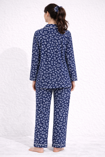 Midnight Meadow Linen Pajama suit