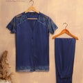 Secret Blush 2 Pieces Lace Silk Night suit Shirt Trouser