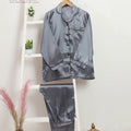 Secret blush Satin Silk 2 Pieces Night Suit Shirt Trouser