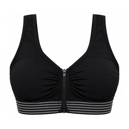 Front Zipper Cotton Comfort Sports Bra