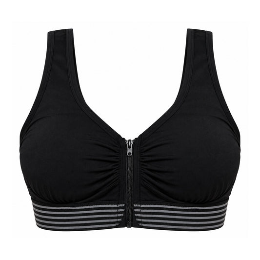 Front Zipper Cotton Comfort Sports Bra