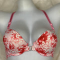 Secret Blush Printed Back Lace front Open Super Padded Bra Set