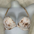 Secret Blush Printed Back Lace front Open Super Padded Bra Set